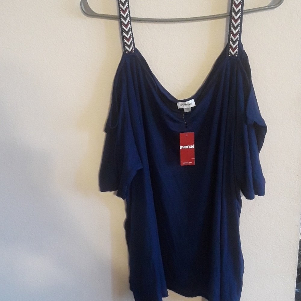 Avenue Cold Shoulder blue blouse